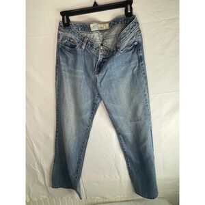 Loft Slim Fit Light Wash Straight Leg Jeans Womens 10P Blue Denim Embroidered